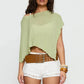 Women Knit Poncho Tops Summer Fashion Solid Color Off One Shoulder Loose Fit Asymmetric Cover Up Shawl Blouse
