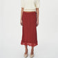 Elegant Women Satin Half Slips Lace Trim Long Underskirt High Waisted Silky Skirt Soft Slip Dress for Skirts Dresses