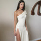 Off Shoulder High Split Long Dresses for Woman White Sexy Outfits Party Dresses Elegant Fall 2025