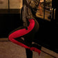 Ankle Split Long Pants Women Patchwork Sporty High Waist Skinny Streetwear Simple Fall Fashion Casual Basic Trousers