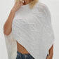 Women Asymmetrical Knit Poncho Cable Knitted Wrap Shawl Sweater Crochet Y2K Fall Cape Tops Vacation Beachwear