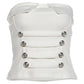 Button Decoration 2-Piece Set Women Low-Neck Striped Decoration Tank Top+Elastic Waist Hottie Short Fashion Clubwear