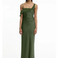 Women Satin Maxi Dress Elegant Spaghetti Strap Evening Party Gown Elegant Draped Formal Wedding Guest Long Dress