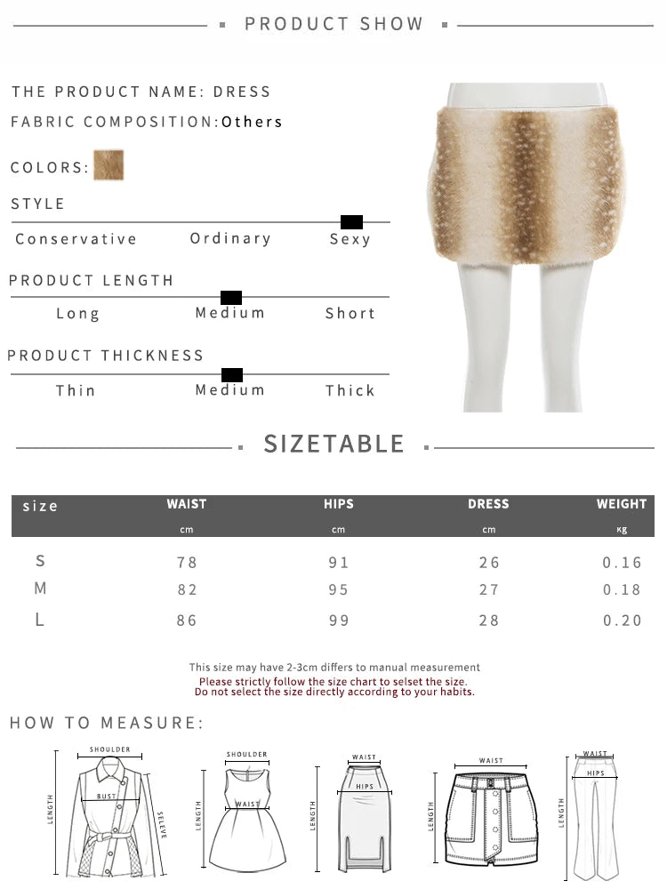 Sexy 2 Piece Set Women Invisible Button Corset Top+Gradient Furry Peach Hip Skirt Midnight Clubwear Christmas Outfits