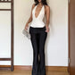 Sexy Halter Bodysuit Women Classic Fashion Deep V-Neck Sleeveless Simple Daily Stretch Skinny Chic Workout Streetwear