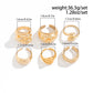 Trendy Exquisite Irregular Geometric Rings Set Women Creative Simple Metal Opening Finger Ring Aesthetics Jewelry Gift
