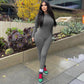 Long Sleeve Streetwear Bodycon Jumpsuits Overalls One Piece Outfit