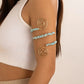 12 Colors Bohemian Stone Upper Armband Cuff Open Bangles for Women Tassel Long Chain Pendant Arm Body Bracelet Jewelry
