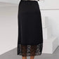 White Casual Lace Long Skirt For Women Slim High Waist Patchwork Elegant Commute Clothes Summer Female Maxi Skirt New