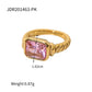 18K Gold Plated Stainless Steel Geometric Fashion Ring Waterproof Anti Allergic colorfast Fashion Jewelry Unisex 2024