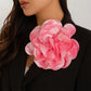 20CM Exaggerated Multilayer Satin Rose Flower Brooch for Women Wed Bridal Elegant Party Pin Jewelry Accessories Gift