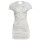 Cut Out Backless Ruched Mini Dress Sexy White Bodycon Dresses Woman 2026 Summer Clothes