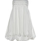 Chest Wrap Dress Women Round Stamp Print Fluffy Hem Sleeveless Simple Classic High Street Daily Chic Mini Bodycon