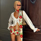 Ruffles Lace Up Cardigan Crop Tops Autumn Women Fashion Sexy V Neck Flare Long Sleeve Holiday Shirts Streetwear Blouses