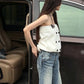 Chest Wrap Double-Breasted Tank Tops Women Square Decoration Classic Music Festival High Street Summer New Trend Outfit