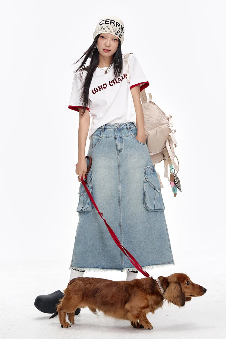 2025 Spring New Arrivals Versatile Letter Print Slim Fit Cotton Short Sleeve T-Shirt Women