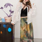 2025 Summer New Arrival Light Multi-color Oil Painting Style Graphic Maxi Skirt For Woman