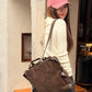 Minimalist Preppy Brown Large Capacity Versatile Backpack For Women