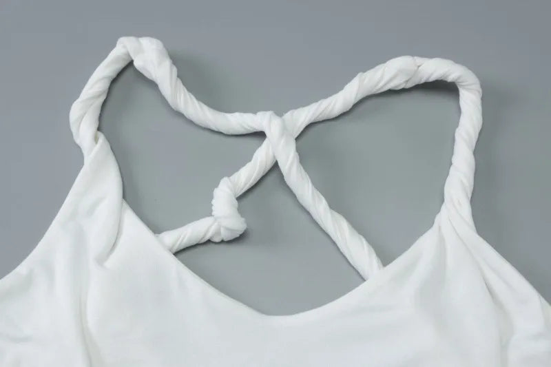 Twisted Sleeveless Backless Long Dresses Pink White Elegant Dresses for Woman for Party Summer Outfit