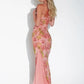 High Waist Floral Print Sling Dress Woman Summer Trend Low-Neck Backless Sleeveless Robe Birthday Party Elegant Vestidos