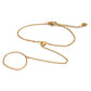 Trendy Stainless Steel Zircon Beads Back of Hand Chain Finger Bracelet Fashion Chic Sexy Jewelry Waterproof Wholesale Gift