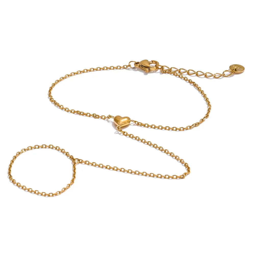 Trendy Stainless Steel Zircon Beads Back of Hand Chain Finger Bracelet Fashion Chic Sexy Jewelry Waterproof Wholesale Gift