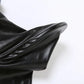 Black Pu Leather Jacket Women Black Irregular Extra Short Jackets Streetwear Fashion Gothic Winter Clothes
