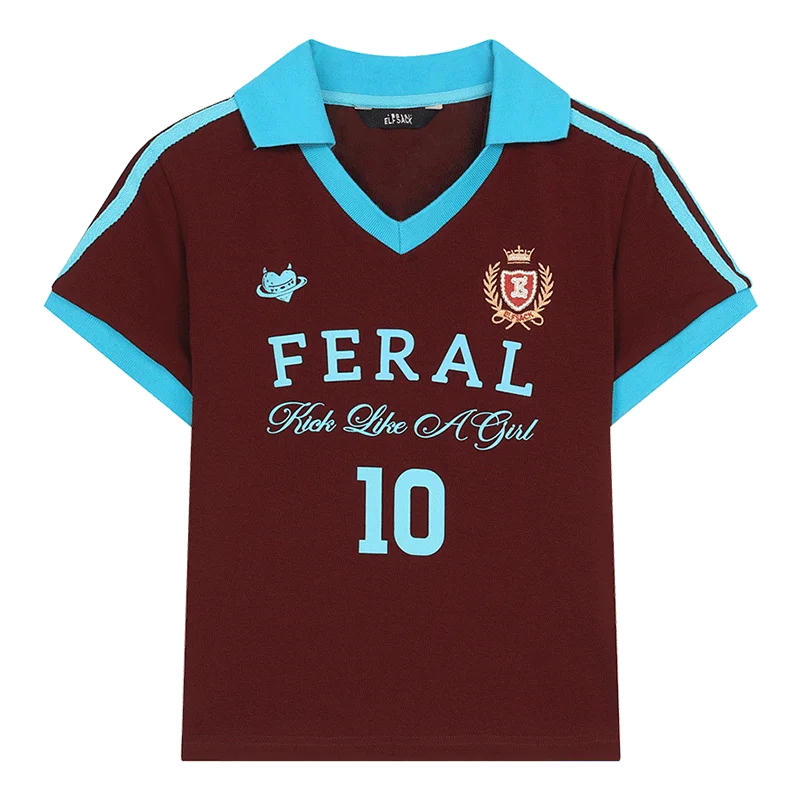 Assorted Jersey Style T-shirts, Sporty Number Print Tees, Slim V-neck Short Sleeve Tops for Women