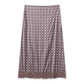 Women Elegant Lace Satin Spliced Midi Skirts Sexy Dots Print High Waist Retro Casual Straight Midi Skirts Y2K Streetwear