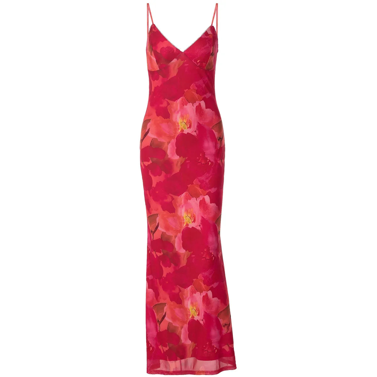 Floral Print Deep V Neck Sleeveless Maxi Dress Summer 2026 Elegant Evening Dresses Wedding Guest