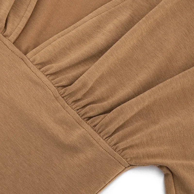 Deep V Neck Short Sleeve Crop Tops for Woman Summer Clothes 2026 Fashion Sexy T Shirts