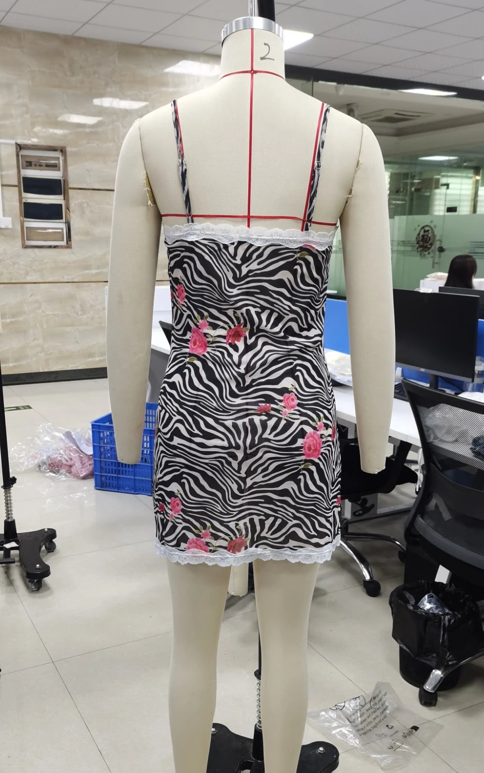 Zebra Stripes Floral Print Mini Dress Sexy Women Lace Patchwork Sleeveless Party Dress Summer Holiday Beachwear