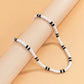 Boho Simple Polymer Clay Black and White Choker Necklace for Women Men Summer Vintage Short Clavicle Chain Party Jewelry Gift