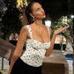 Polka Dot Square Neck Sleeveless Crop Top Vintage Sexy Tight Fitted Tank Tops Summer 2026 Woman Clothing