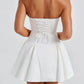 Bow Strapless Backless Sexy Mini Dress For Women Robe Fashion Solid Off-shoulder Sleeveless A-line Club Dress Vestido