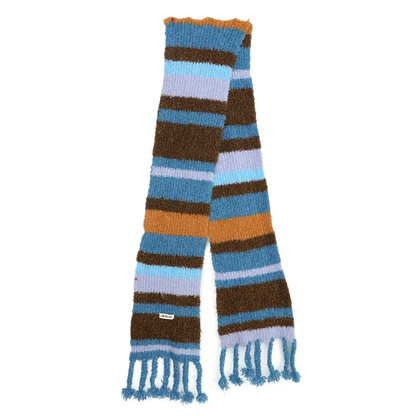 2025 Winter New Arrivals Cute Casual Preppy Sweet Stripe Plush Scarf For Women