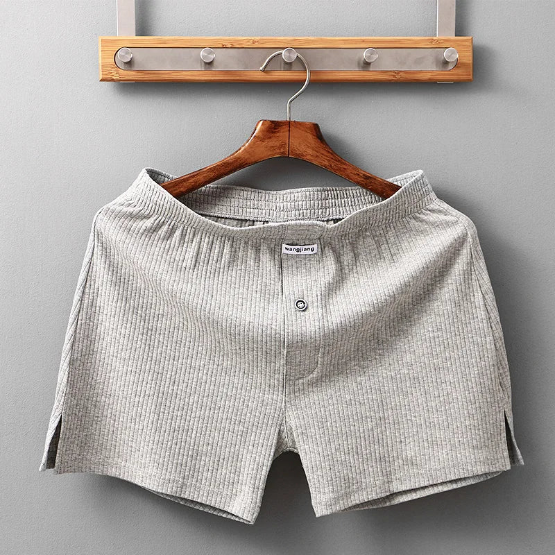 Stretch Cotton Underwear Mens Boxer Shorts Threaded Aro Pants Sleepwear Loungewear Shorts Boxers Male Underpants Panties