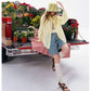 Women's Sweet Oversized Chiffon Shirt, Colorful Buttons Cake Detail Blouse, Casual Versatile Long Sleeve Top