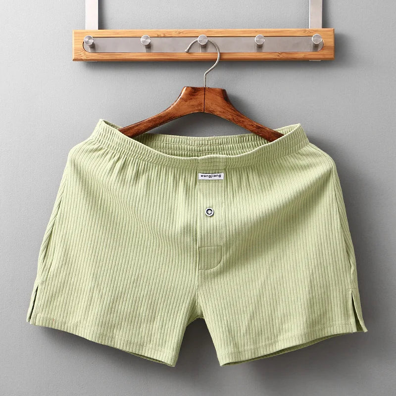 Stretch Cotton Underwear Mens Boxer Shorts Threaded Aro Pants Sleepwear Loungewear Shorts Boxers Male Underpants Panties
