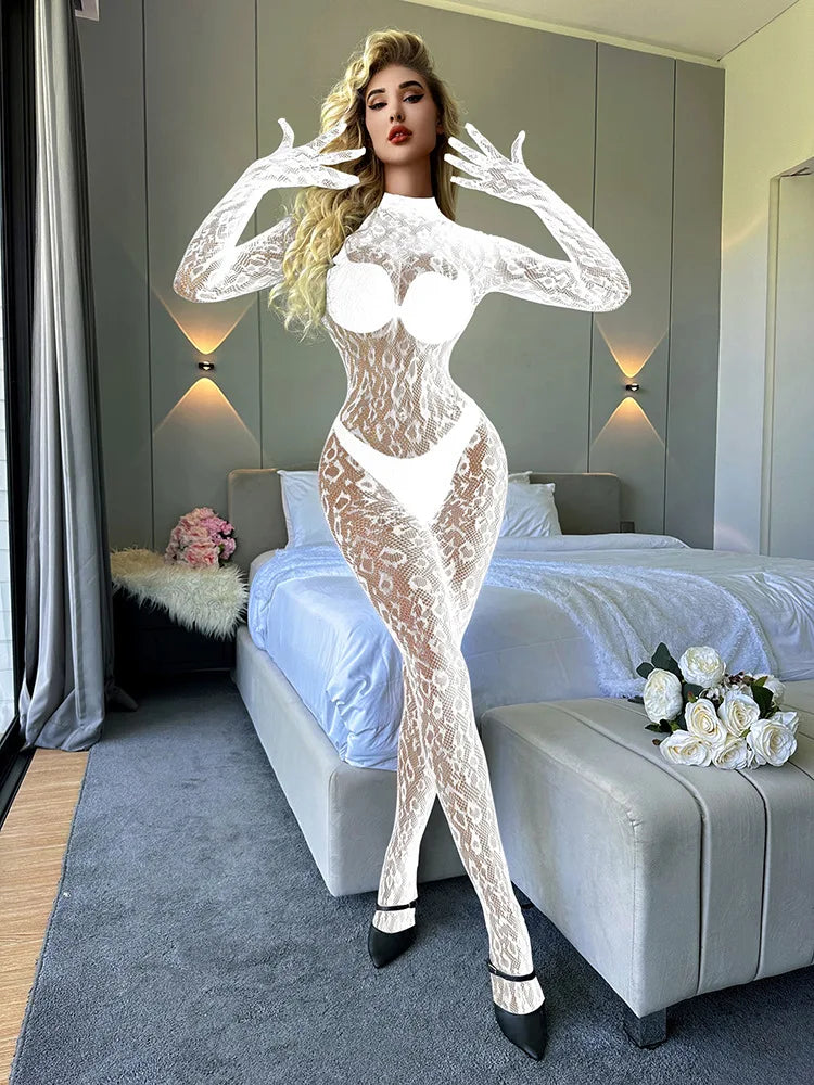 Backless Foot Jumpsuits Women Coquette Y2K Sexy Jacquard Full Sleeve Midnight Club Party Hipster Activity Overalls