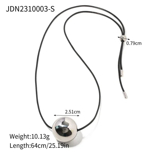 Trendy Stainless Steel Waterproof Irregular Geometric Metal Wax Rope Necklace Gold Silver For Women Jewelry Gift