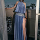 Patchwork Sequin Maxi Dress Women High Side Slit Halter Turtleneck Backless Sleeveless Vacation Summer Chic Vestidos