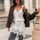 Women Sexy Spaghetti Strap Cami Sleepwear Babydoll Lingerie Dress Satin Silk Lace Slip Mini Dress Fashion Y2K Streetwear