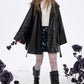 Y2K High Waist Gothic Floral A-Line Skirt Women, Black Skirt with Purple Print, Romantic Shoujo Cute Short Skirt