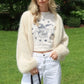 Casual Knitted Cardigan Women Solid Color Sweater Long Sleeve Loose Outcoat Autumn Winter Tops Lady Streetwear