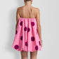 Women Polka Dot Bubble Mini Dress Strapless Flowy Short Tube Dress Off Shoulder Y2k Balloon Dress Party Beach