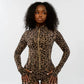 Leopard Zip Women 2 Piece Set Tracksuit Skinny Stretchy Patchwork Line Crop Top+Shorts Matching Clubwear Fall Outfits