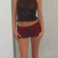 Drawstring Knit Crochet Shorts Women Summer Low Waist Stripes Print Booty Shorts Grunge Stretchy Shorts HolidayBeachwear