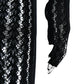 See Through Seamless Striped Jacquard One Piece Long Sleeve Jumpsuit Sexy All Black Outfits for Woman Baddie