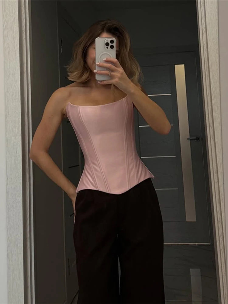 Irregular Satin Tank Top Women Sexy Low-Neck Sleeveless Patchwork Midnight Party Clubwear Classic Stretch Skinny Vest